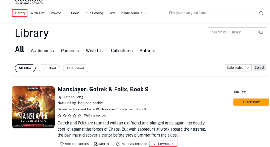 Audible file download