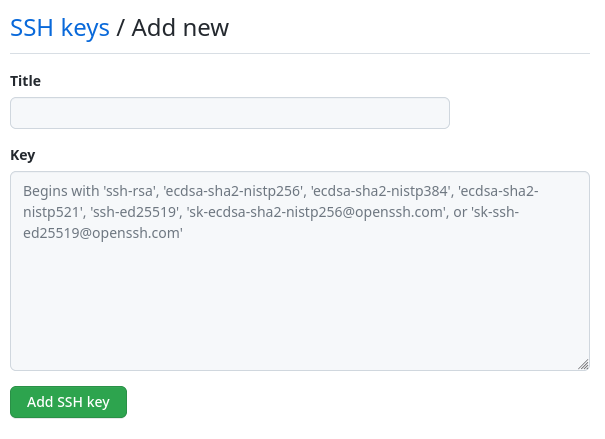git ssh key add